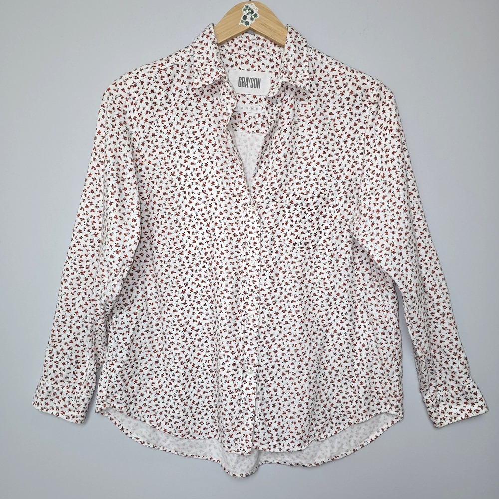 Grayson The Hero Shirt 4 L Flannel Floral Button Down Top Frank & Eileen Long Sl - Picture 4 of 12